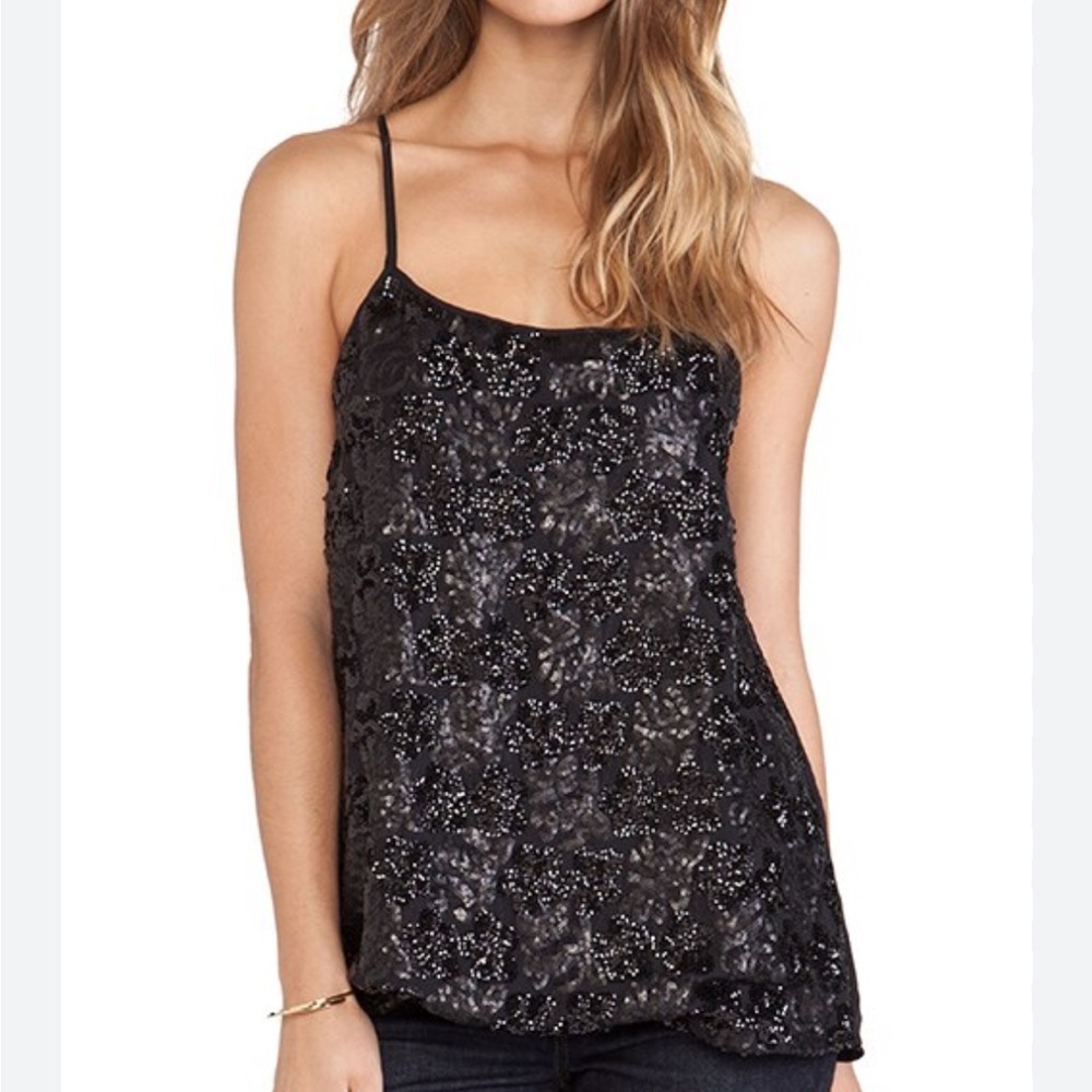 Express Sequin Black Cami Top